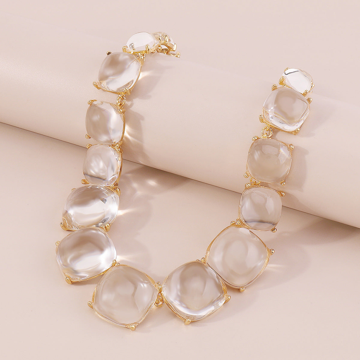 Trendy Accessories ZA Personality Fashion Exaggerated Geometric Resin Colorful Earrings Necklace