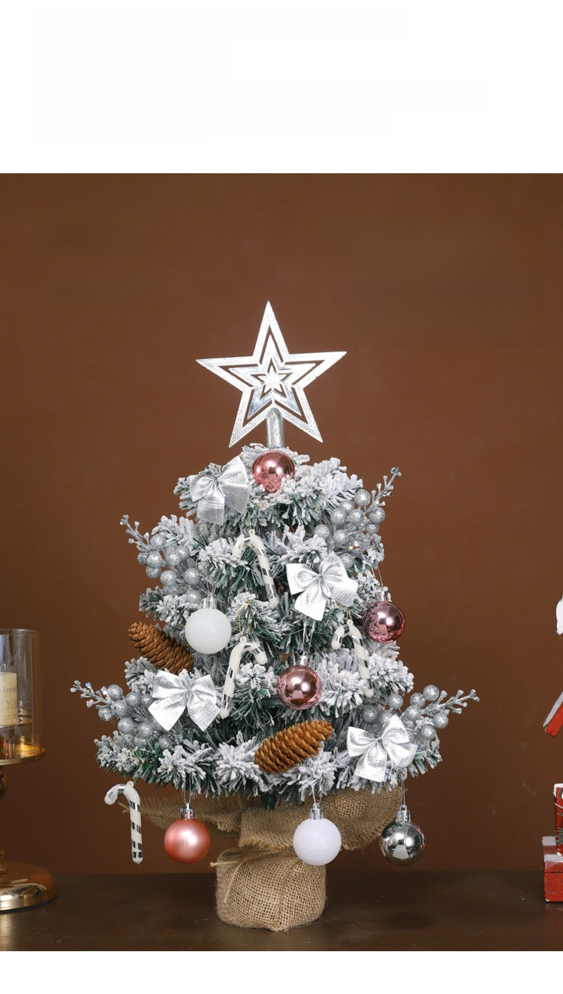 Christmas Tree Flocked Tree 45CM 60CM Christmas Office Desktop Ornament Christmas Decoration