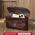 Genuine Leather Waist Bag for Men Casual Flip Cover Phone Holster Case with Belt Clip Mobile Phone Pouch for iPhone 16 Samsung