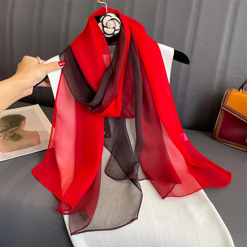 2023 New Fashion Summer Women Soild Color Beach Scarf Silk Shawls Headband Female Headband Wraps Sunscreen Hijab Wholesale
