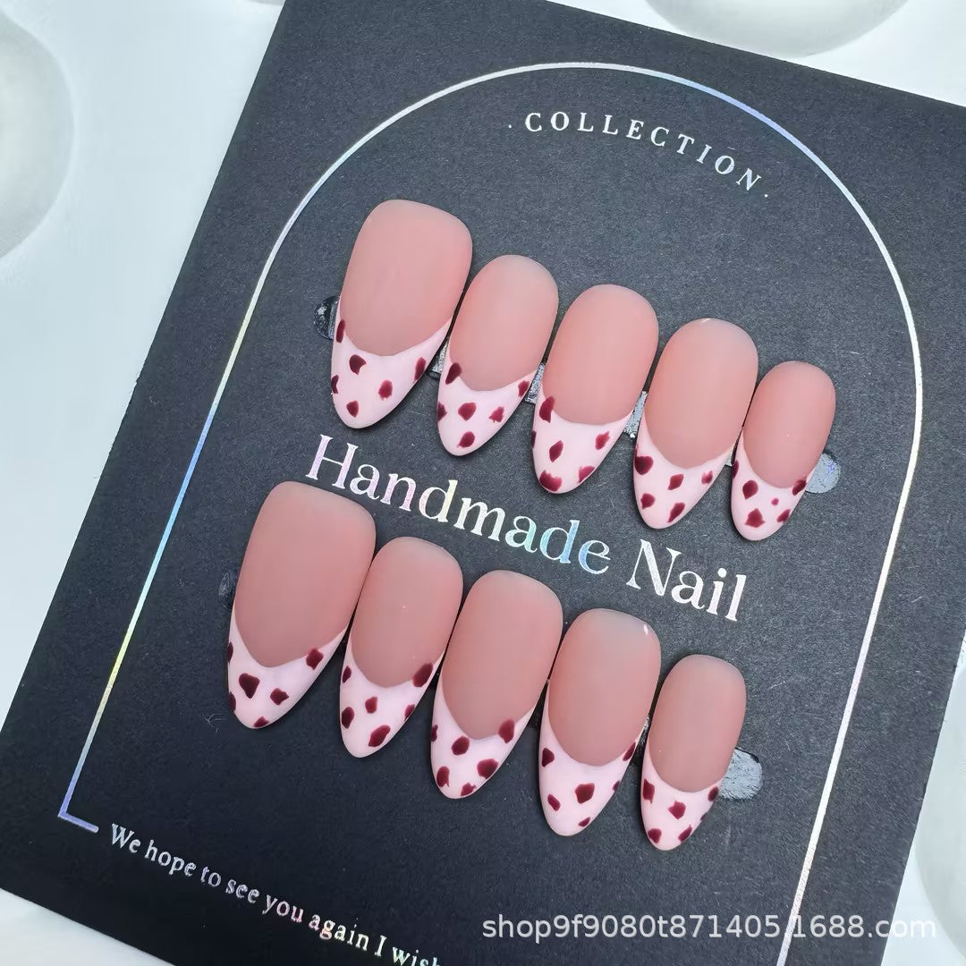 Wearable Handmade French Cat Eye Leopard Print Light Luxury Elegant Ins Wearable Nail Art Stickers Finished Hot Item