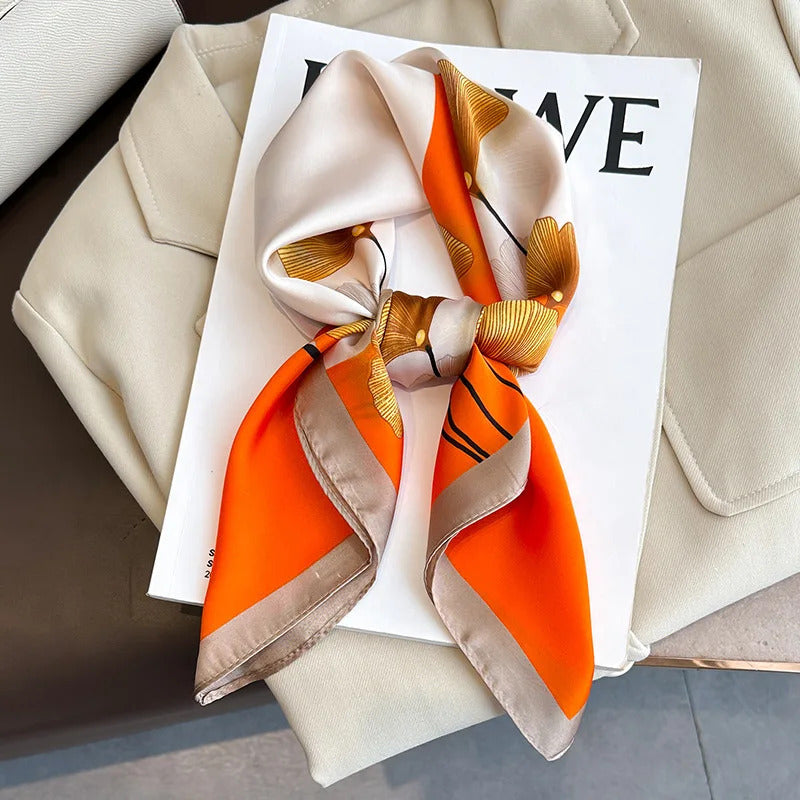 Luxury Design 70*70cm Horse Print Silk Square Scarf Women Soft Satin Hairband Neckerchief Office Hijab Headband Foulard Gift