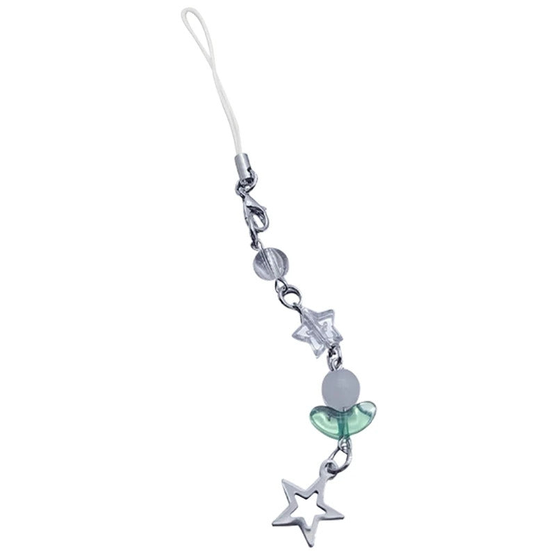 Stylish Phone Strap Trendy Phone Charm Portable Beaded Phone Chain Alloy Material Beads Phone Pendant for Girl and Women