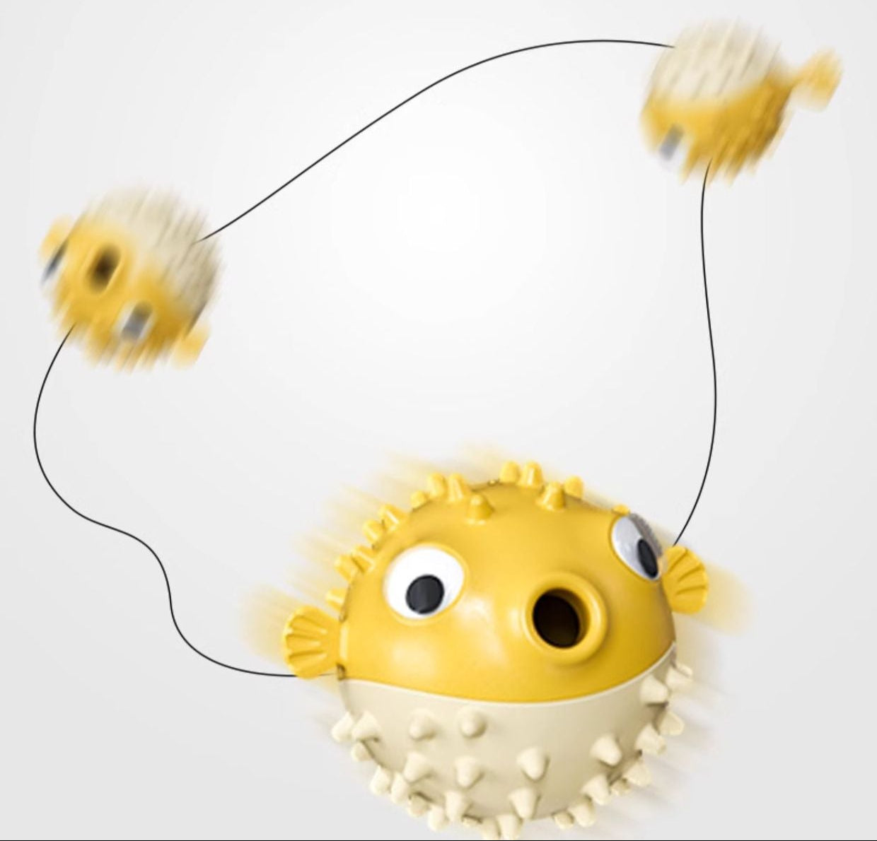 Bungee Fish Dog Toy Food Dispensing Ball Self-Entertainment Teeth Grinding Durable Sound Ball for Small and Large Dogs Pet Supplies