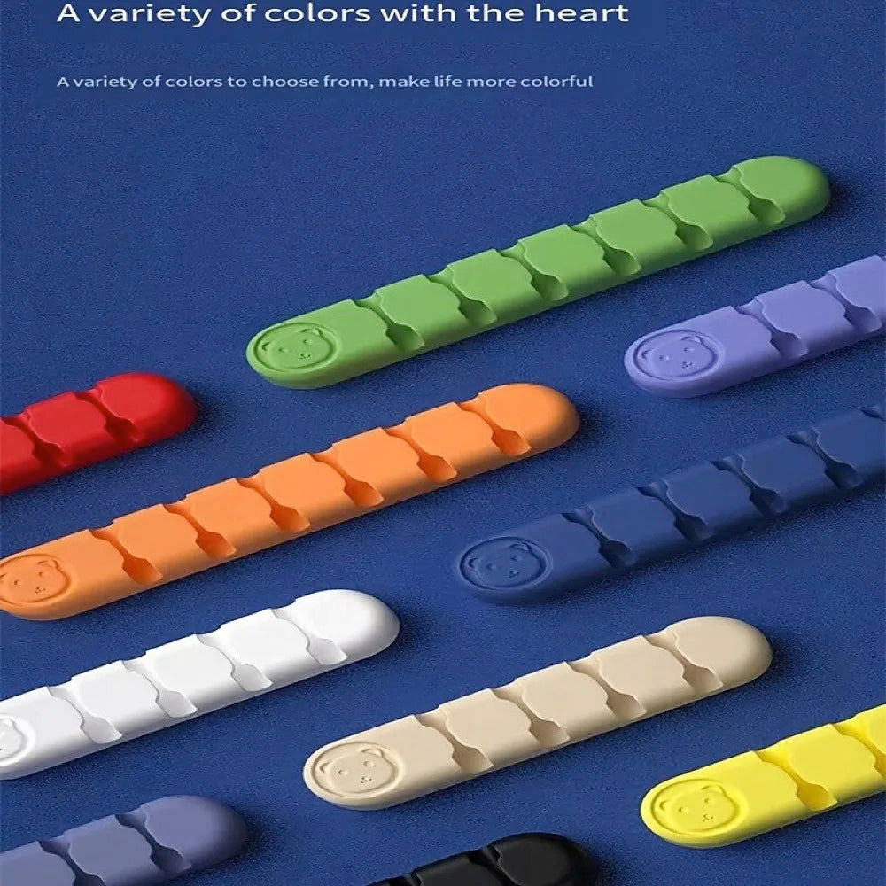 Cable Organizer Silicone USB Data Cable Desktop Management Cable Silicone Clips For Mouse Headphone Earphone Car Wire Holder