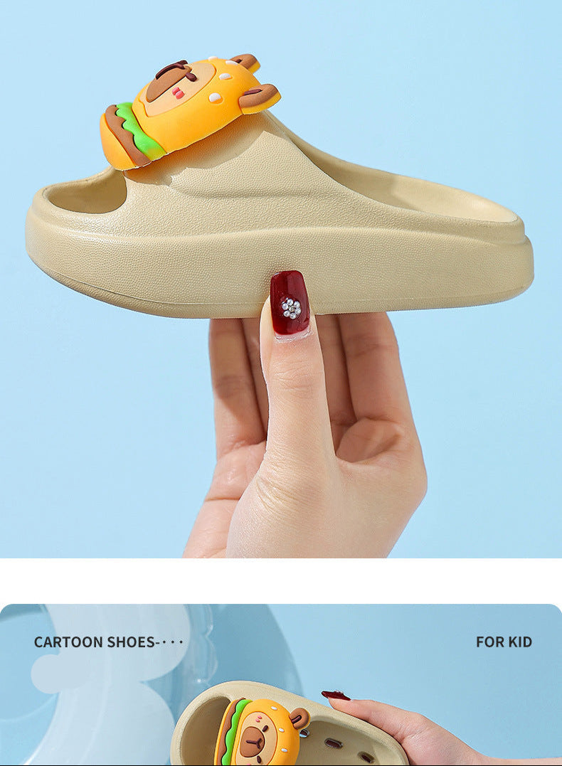 Kapibala Summer Children's Water Drainage Sandals Non-Slip Parent-Child Boys and Girls Bathroom Shower Breathable Kids Sandals