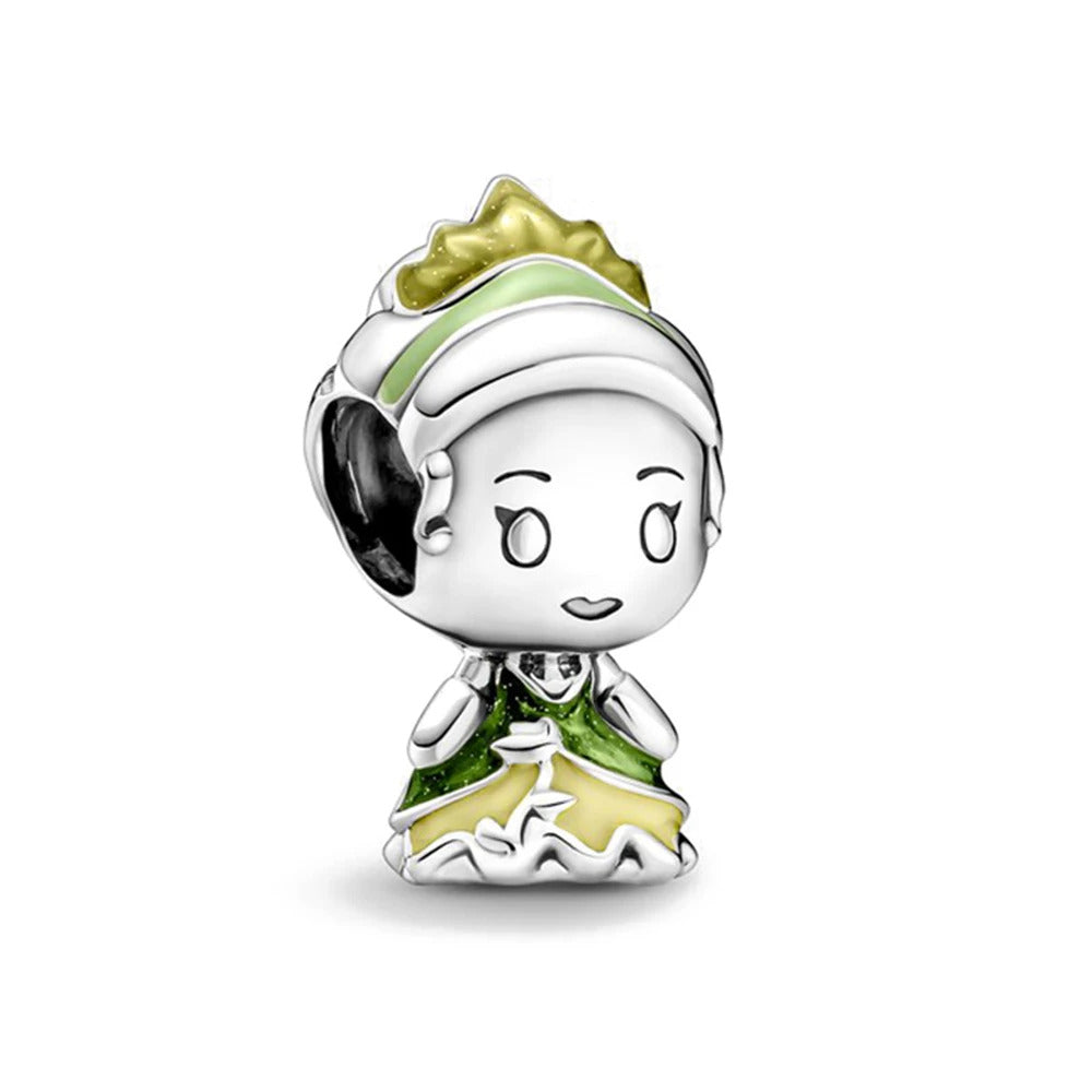 2024 Hot Sale 925 Silver Mermaid Princess Dress Charms DIY Dangle Beads Fit Original Pendant Bracelet Necklace Fashion Jewelry