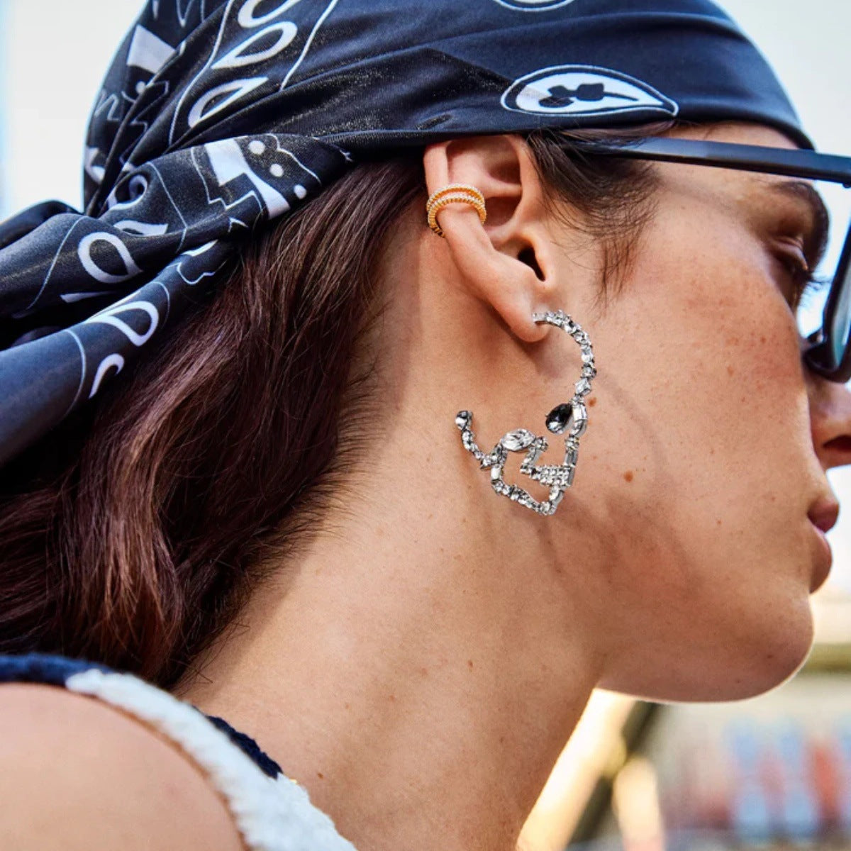 Halloween Quirky Accessories Crystal Inlaid Skull Earrings Oil Drop Witch Earrings Pumpkin Head Bat Earrings