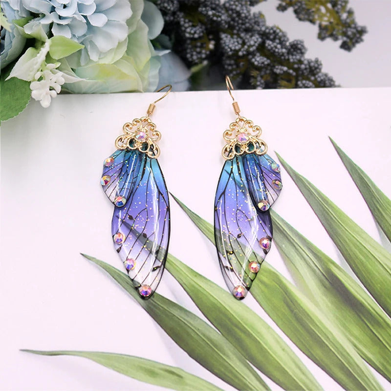 New Demon Slayer Butterfly Wing Earrings Kimetsu no Yaiba Kochou Shinobu Earring Ear Clip Anime Cosplay Props Women Girl Jewelry
