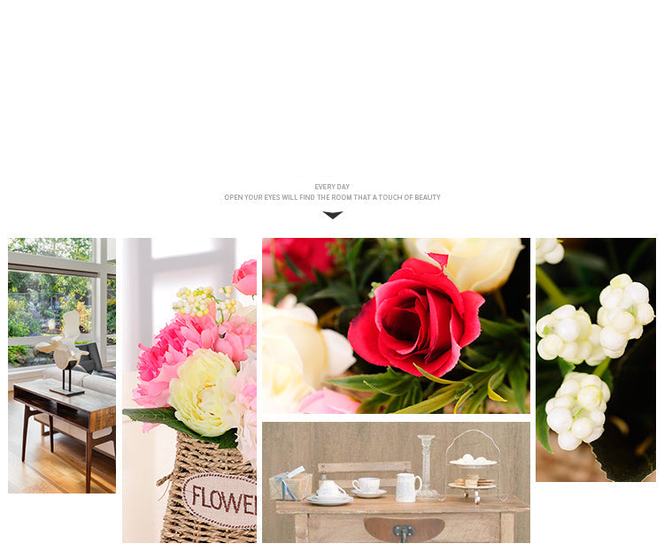 Handmade Straw Woven Flower Basket Woven Storage Living Room Decoration Ornaments Artificial Flower Arrangement Flower Basket