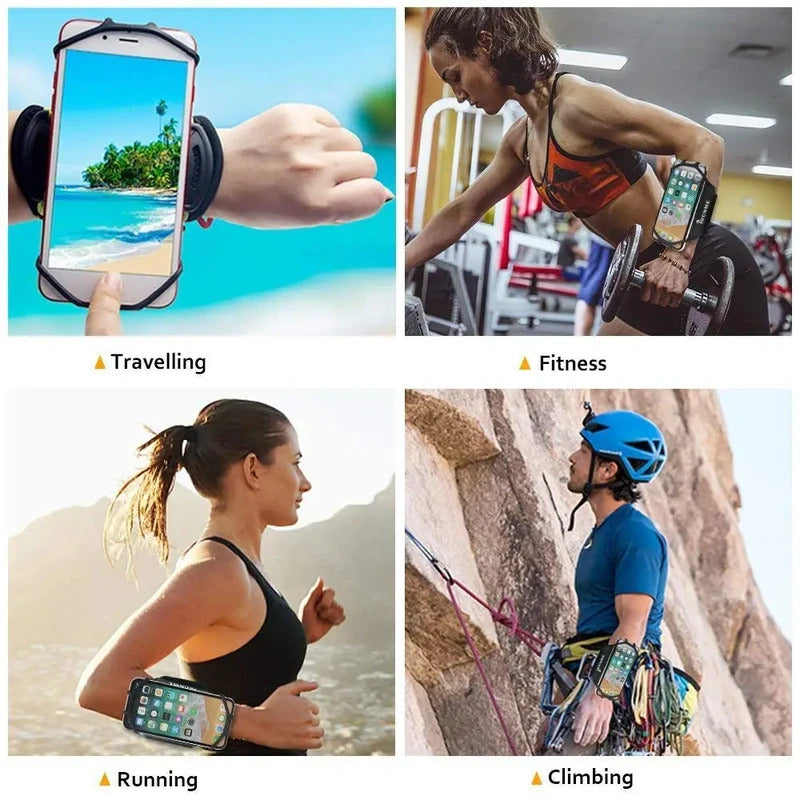 Wristband Phone Holder 180°Rotatable Universal Sports Wristband for iPhone Running Armband for Samsung For OPPO Hiking Biking