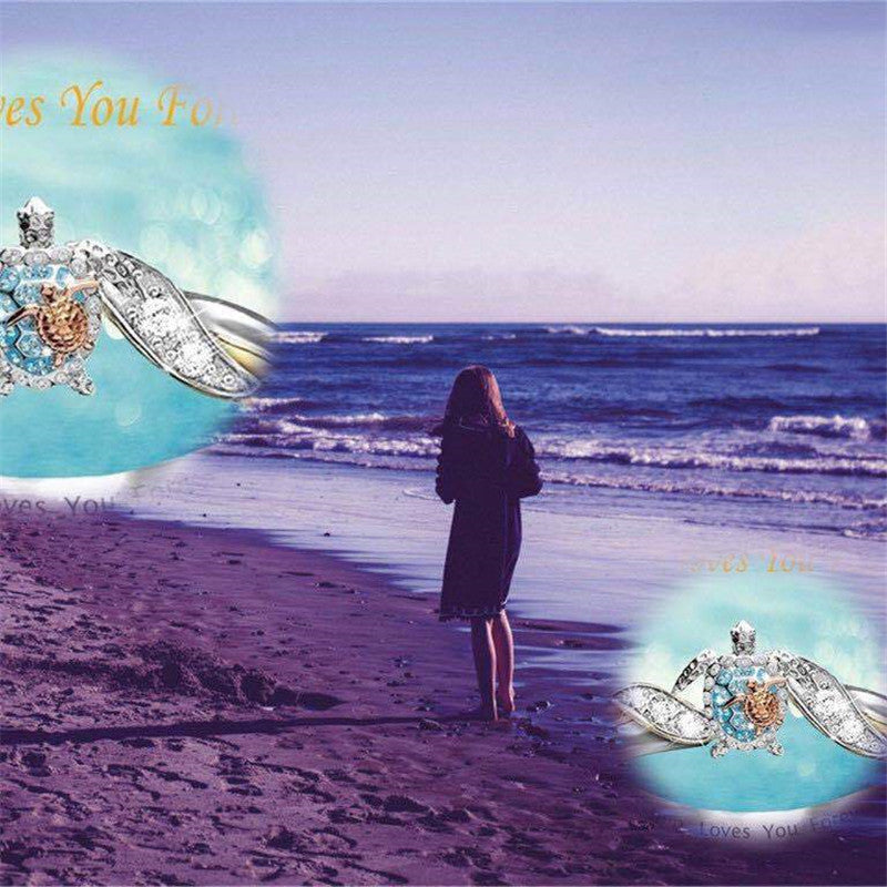 Ningzi WiSh European and American Hot Jewelry Hot Animal Ring Boutique Beach Turtle Ring