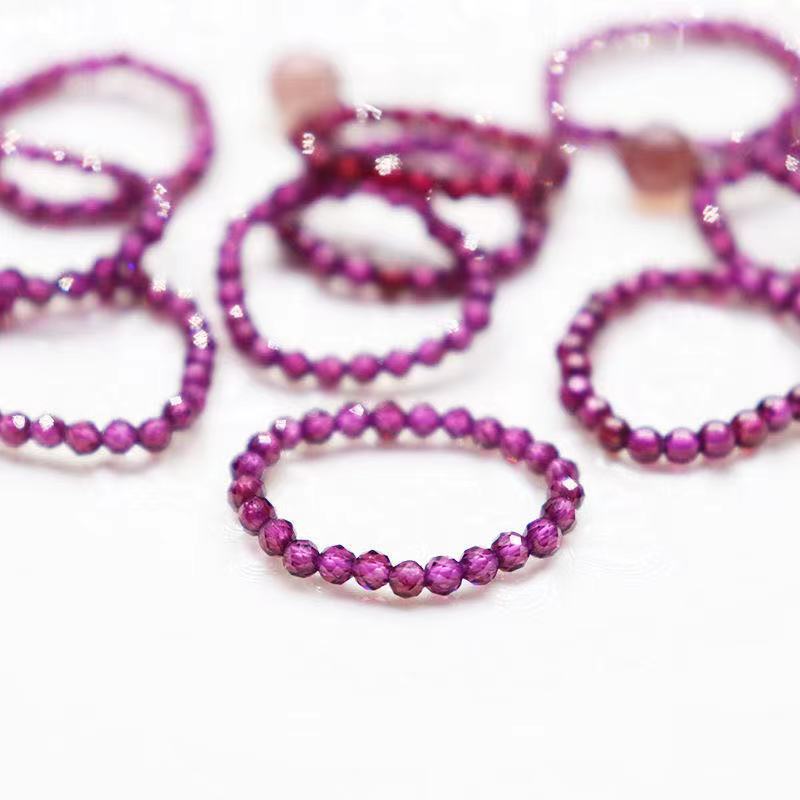 Natural Tourmaline Green Pine Garnet Small Particle Ring Ins Fashion Ring Ring Special Fine Finger Ring Bracelet