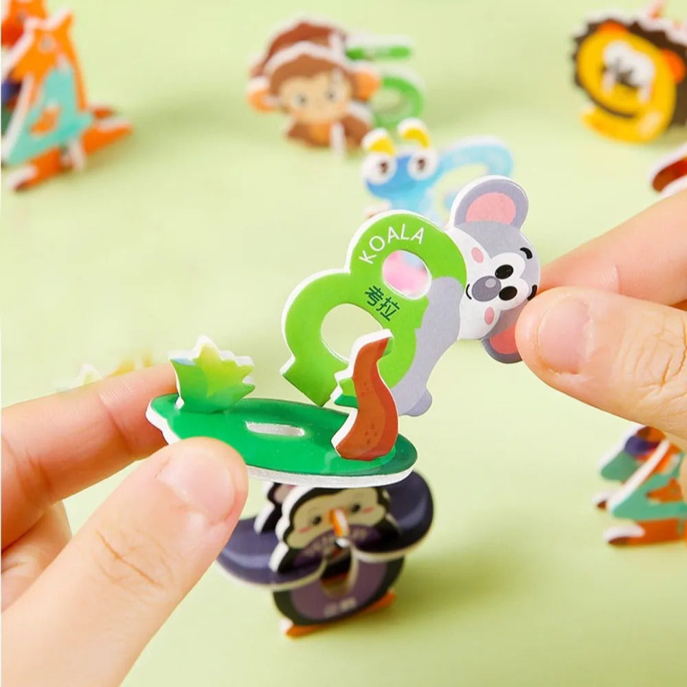 30pcs New Paper Jigsaw Puzzles 3D Early Education Puzzle Model Handmade Children's Toys Assembly Model Kids