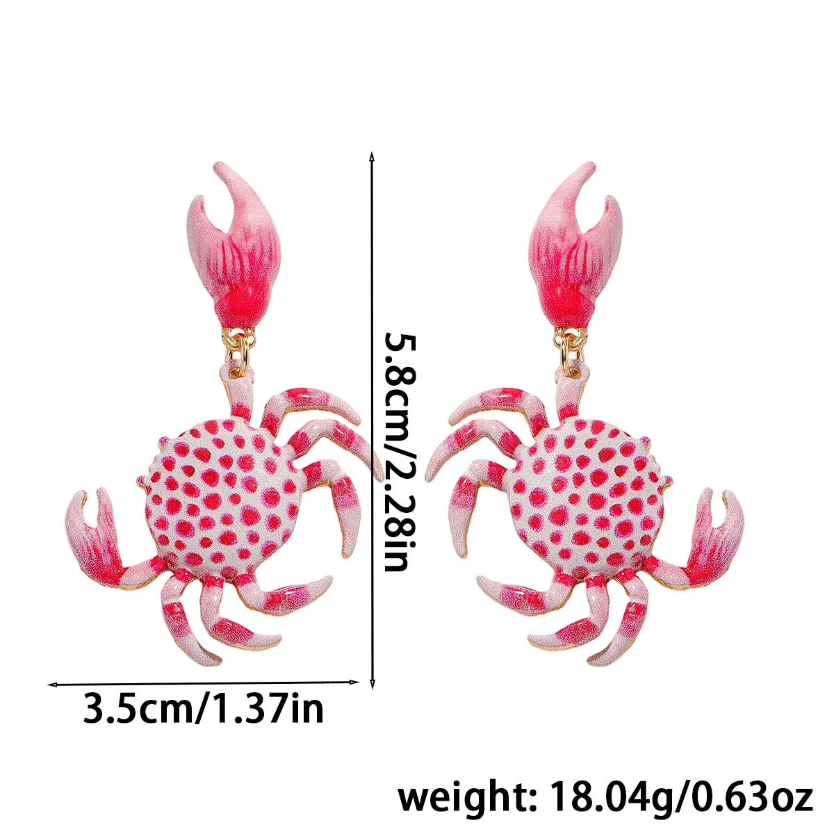 2025 New Design Fashion Enamel Crab Drop Earrings For Women Summer Vacation Beach Sea Animal Jewelry Cute And Fun Accessories