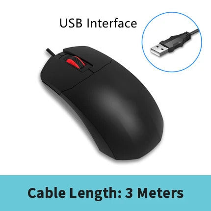 TEUCER Wired Home Extension Cable Mouse 2m 3m 5m High Sensitivity Office Mice Computer Peripherals