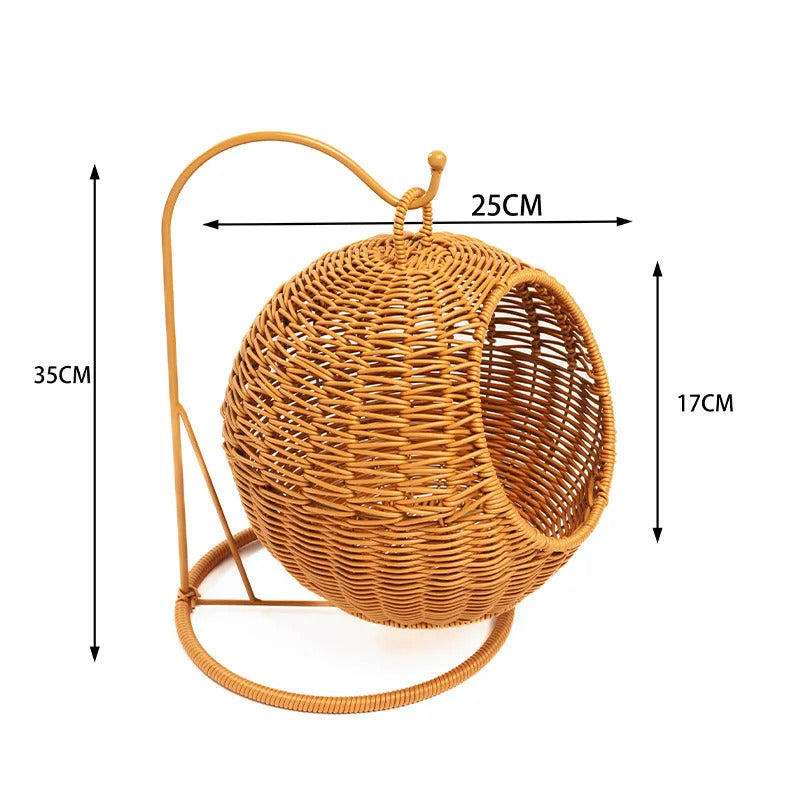 Imitation Rattan Weaving Creative Household Desktop Fruit Basket Dessert Candy Basket Fruit Hanging Basket Snack Storage Basket