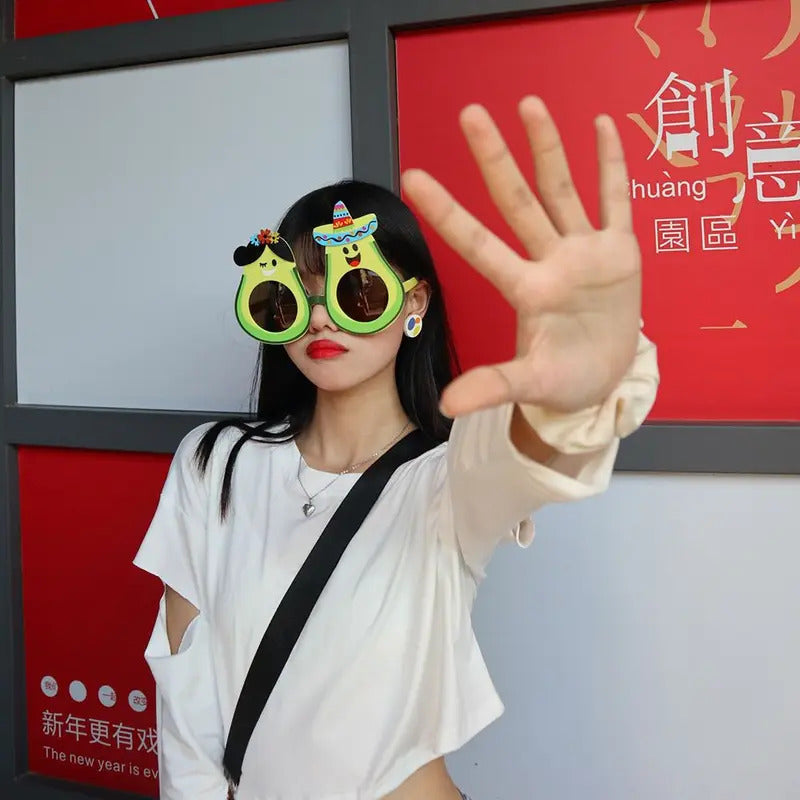 Funny Sunglasses Big Frame Ice Cream Pineapple Sun Glasses Women Holiday Celebration Party Decorative Eyeglasses Selfie Props