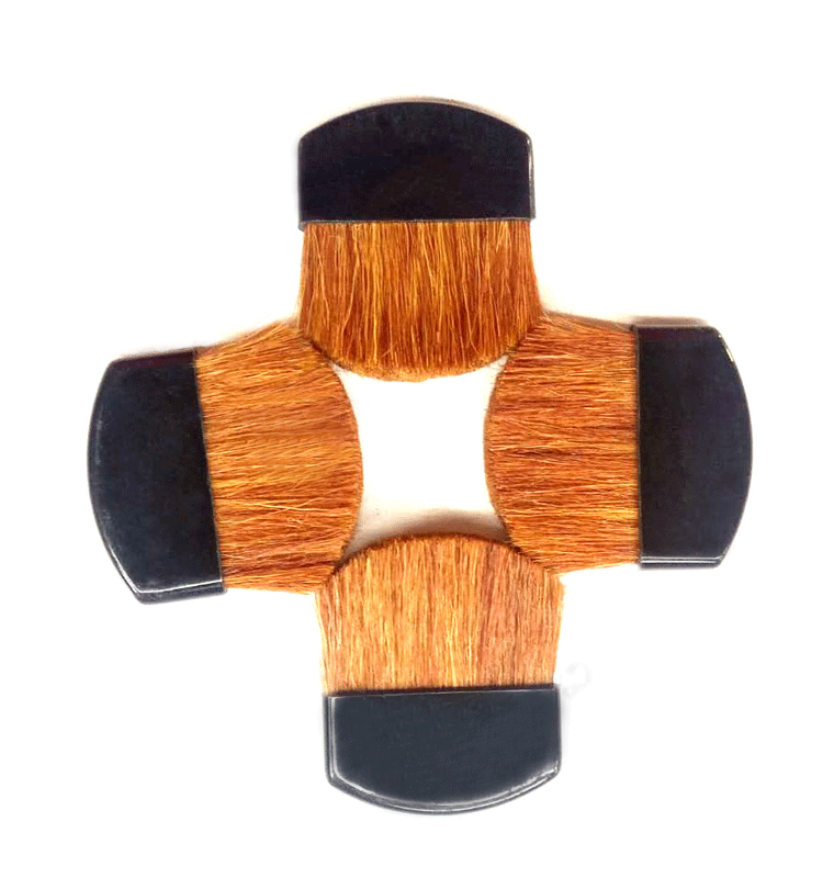 In Stock Flat Blush Brush Goat Hair Flat Brush Yellow Goat Hair Flat Blush Brush Makeup Brush Tool 3.8