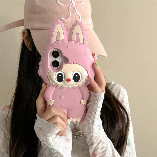 LaBuBu Monster Phone Case Kawaii Cartoon Anti Drop Soft Silicone Cover Suitable for IPhone 16 15 14 Plus 13 Pro Max Toy Gift