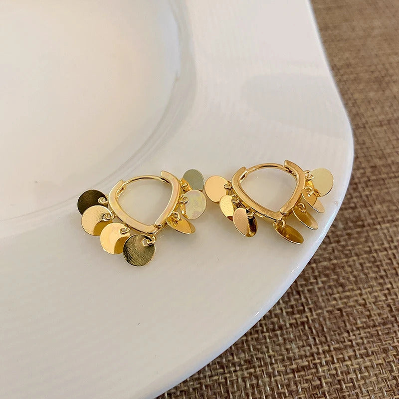 Colorful Heart Ear Buckle 2024 New Korean Fashion Women's Earring Precious Hoop Earrings Gold Plating Jewelries Girl Gifts