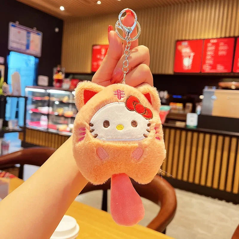 15cm/5.9in Kuromi Plush Keychains Melody Cinnamoroll Doll Cute Funny Hangings Ornament Toys Valentine Day Gift Girl Decoration