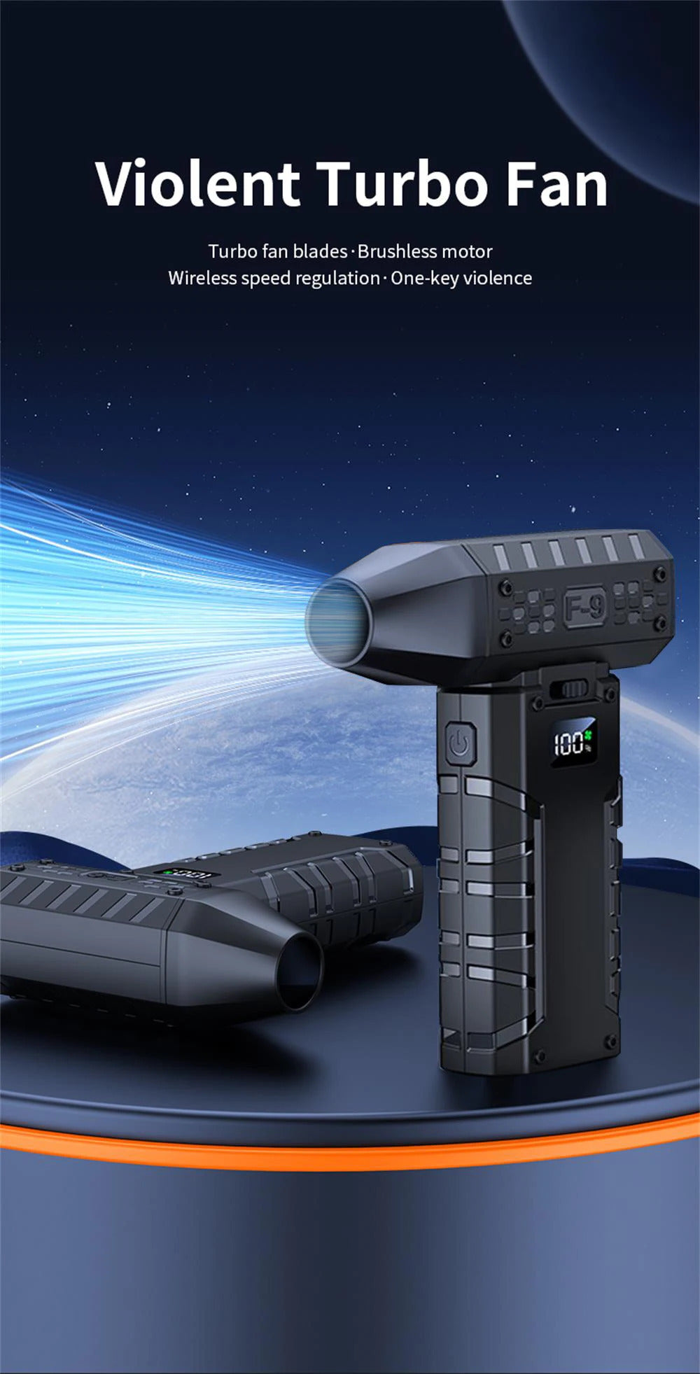 Mini Turbo Jet Fan Portable Handheld Violent Blower USB Rechargeable Strong Winds Speed Turbo Fan Outdoor Brushless Hand Fan