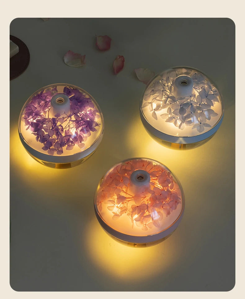 270ML Air Humidifier USB Rechargeable 800mAh Home Hydration Humidifier Colour LED Light Mist Maker Flower Humidificador