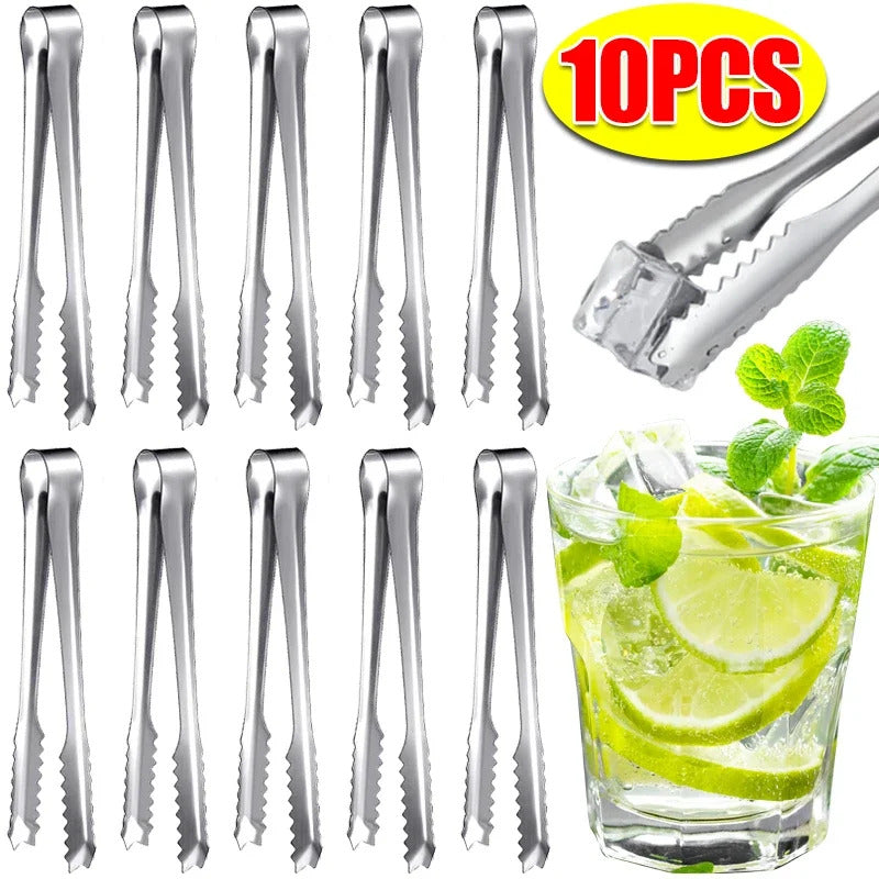 Stainless Steel Ice Tongs Bread Cake Clamps Salad Coffee Sugar Cubes Clips for Restaurant Bar Party Serving Tongs Kitchen Tools