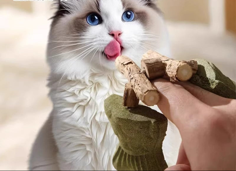 Cat Toy Fish Bone Wooden Polygonum Teething Stick Realistic Fish Teeth Cleaning Stick Self-Entertainment Toy Creative Grilled Fish Teaser Stick
