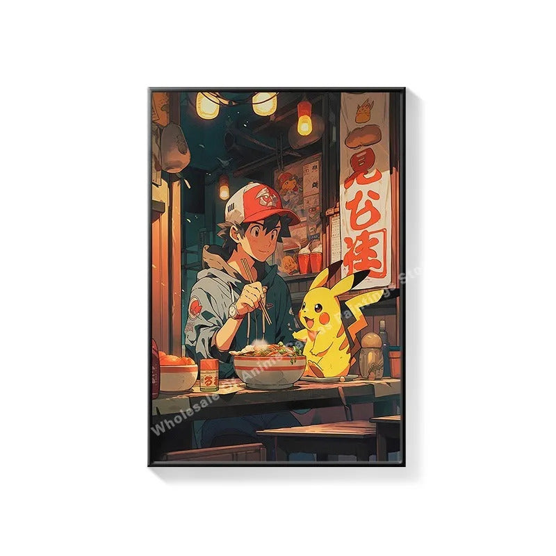 PokeMon Decorations PokeMon PokeMon Pikachu Hanging Paintings Children's Room Cartoon Anime Mural