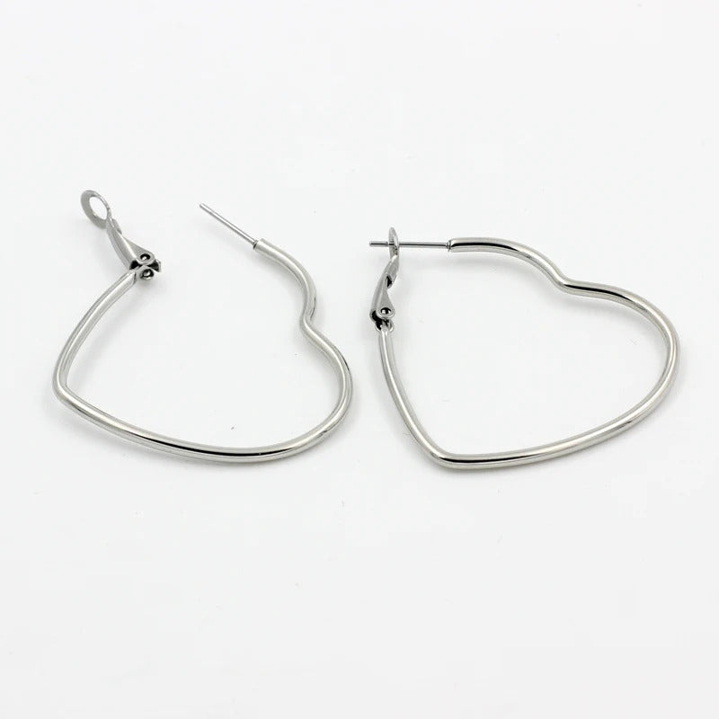 Cute Hollow Big Heart Hoop Earrings For Women Gold Silver Color Simple LOVE Trendy Romantic Jewelry Wholesale Nice Gifts