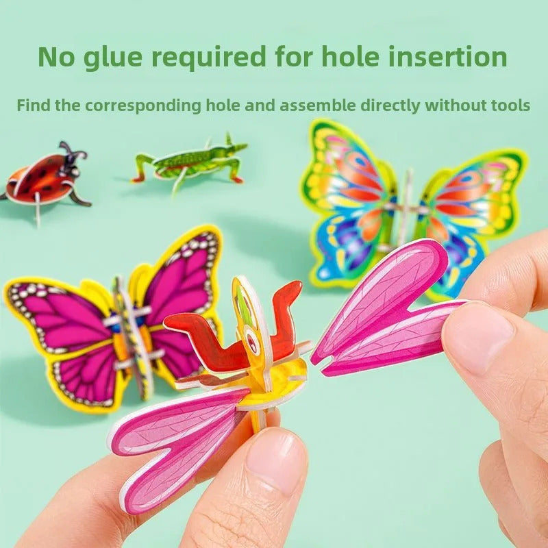 30Pcs 3D Dinosaur Jungle Animal Paper Puzzle Set Creative Cartoon Design Learning and Entertainment Puzzle Education