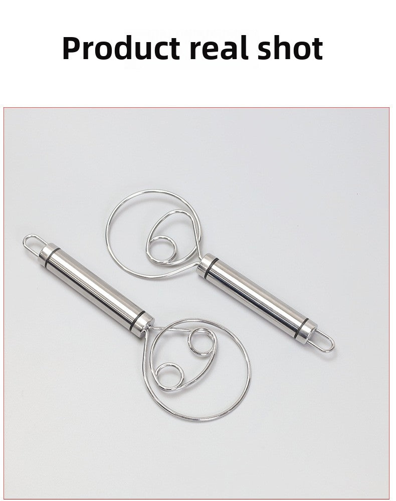 Stainless steel flour beater single eye coil flour mixer connection and flour dough mixing tool