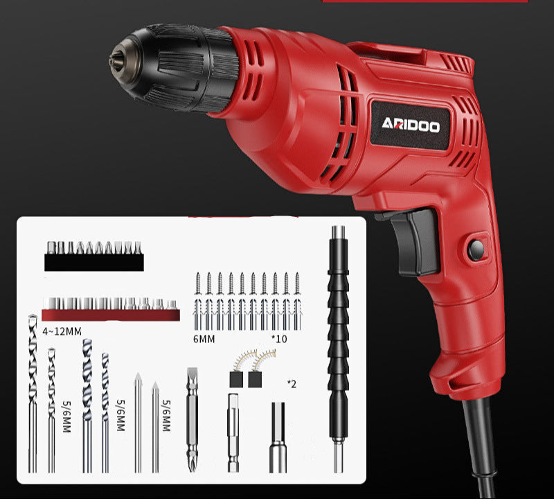 Electric Hand Drill 220V Impact Drill Household Punching Multifunctional Electric Switch Electric Screwdriver Tool Small Pistol Electric Drill