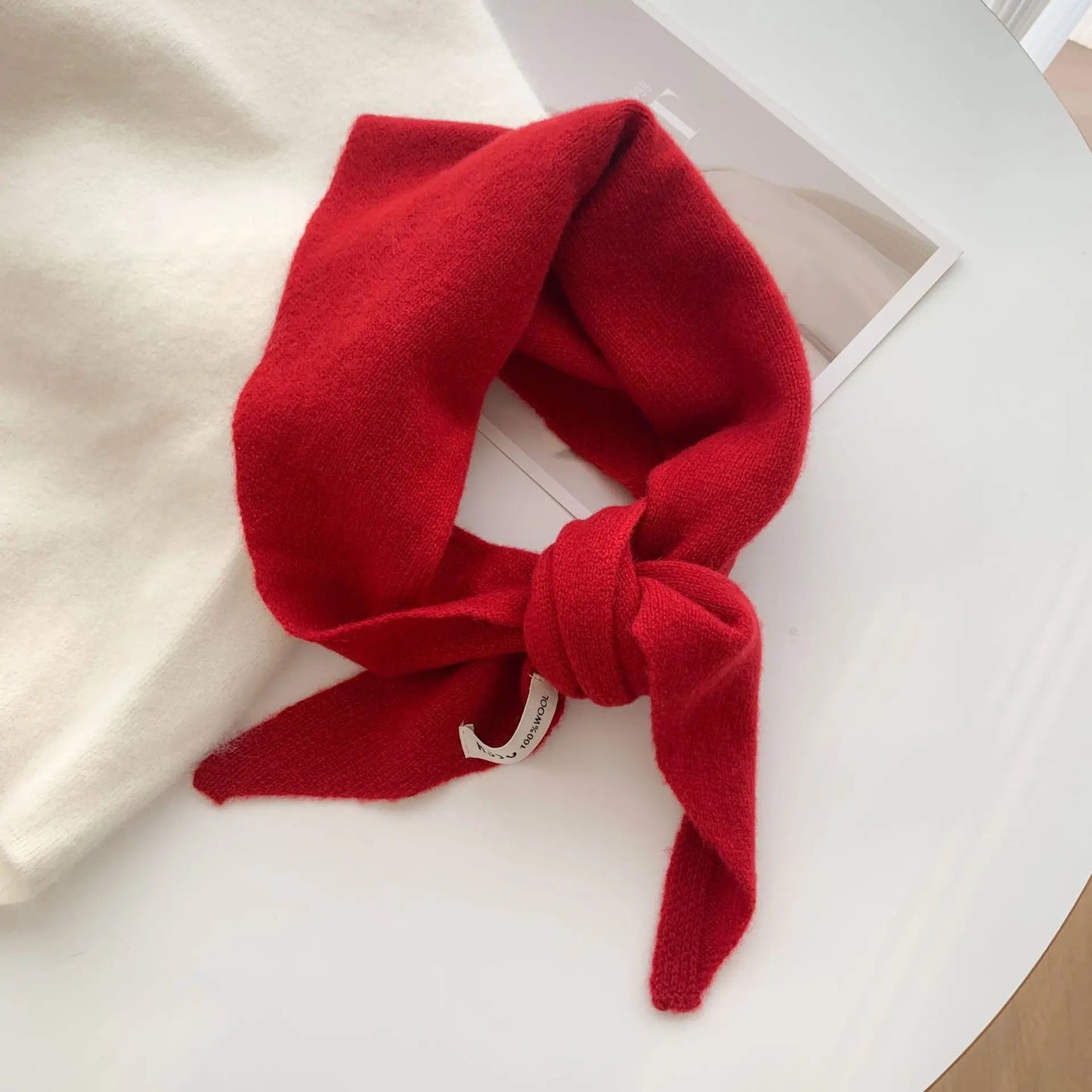 British Korean Triangle Scarf  Niche Wool  Triangular Scarf Women Headscarf Knitted Scarf Multi-functional Warm Knitted Scarf