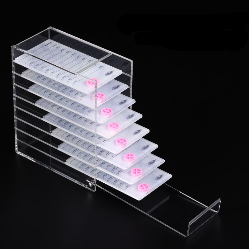 In Stock Grafting Eyelash Storage Box Eight-Layer Eyelash Storage Flower Box Multi-Layer Transparent and Dustproof Eyelash Box Auxiliary Tool