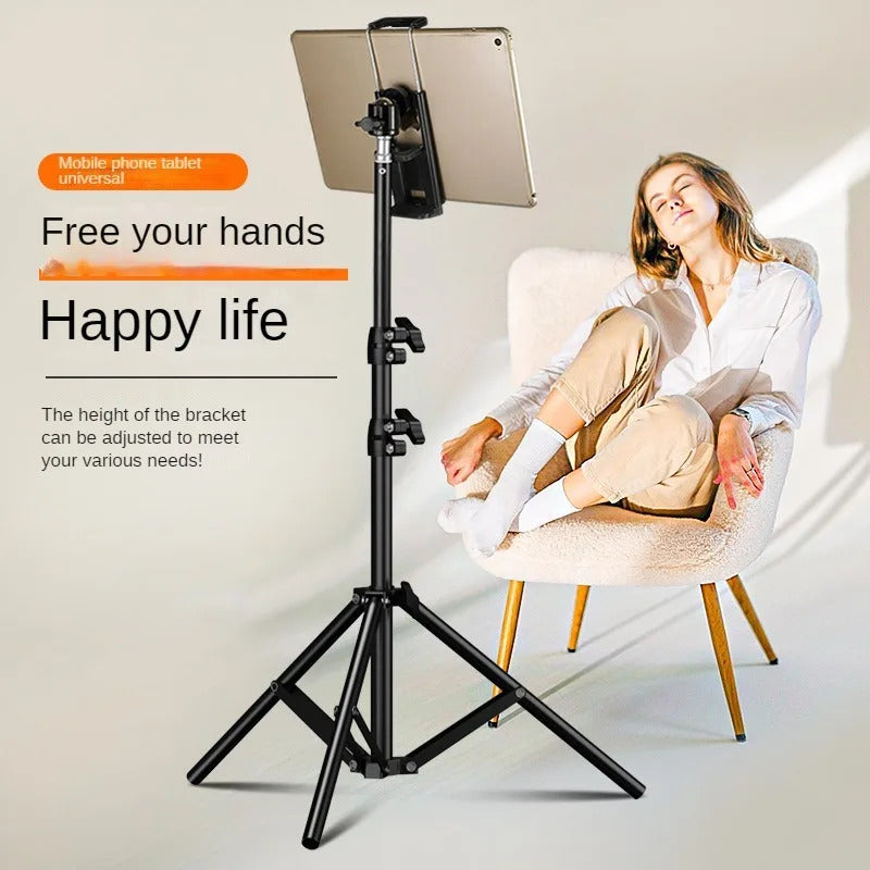 Universal Adjustable Phone Tablet Tripod Floor Stand Holder Portable Live Mount Support for iPad Phone 4-11 inches Lazy Bracket