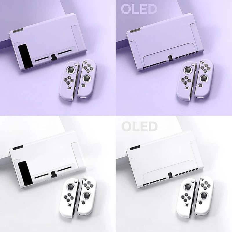 Protective Case Compatible With  Switch OLED Console And Joy-Cons, Switch Can Be Inserted In Dock With Shell