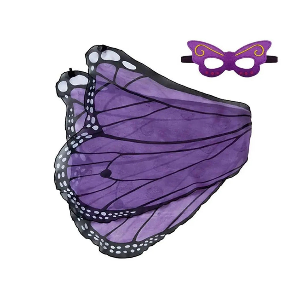 Kids Butterfly Costume Halloween Performance Mask Cloak Children's Butterfly Elf Angel Wings Christmas Stage Cosplay Costumes