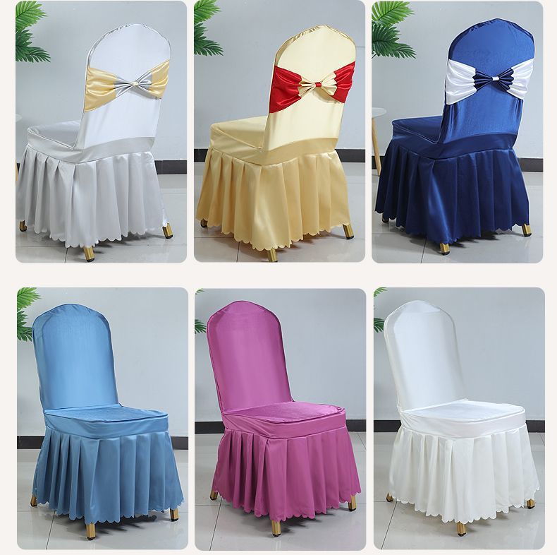 Hotel Restaurant Banquet Special Chair Cover Dining Chair Seat Stool Bench Wooden Chair Universal Chair Cover Bowknot