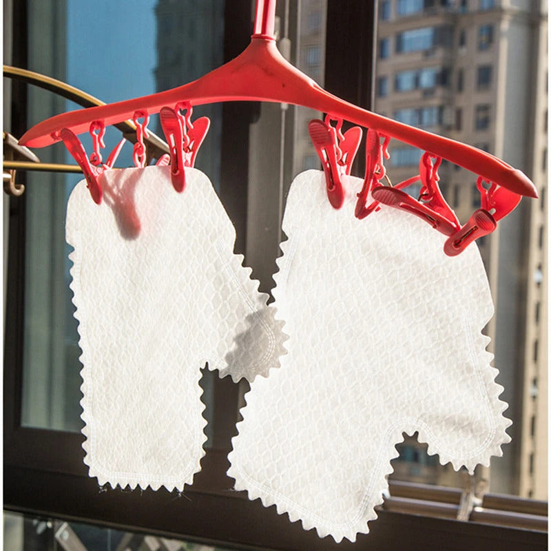 Dust Wipe Mitt Reusable Dusting Glove Microfiber Dusting Cloth Dual-Sided Feather Duster Pet Hair Cleaner for House Kitchen