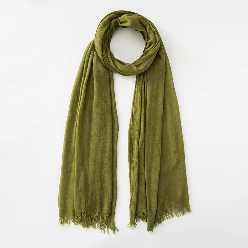 61 Colors Soft Cotton Viscose Scarf Rayon Material Muslim Hijab Mid Eastern Plain Solid Color Headscarf With Tassel