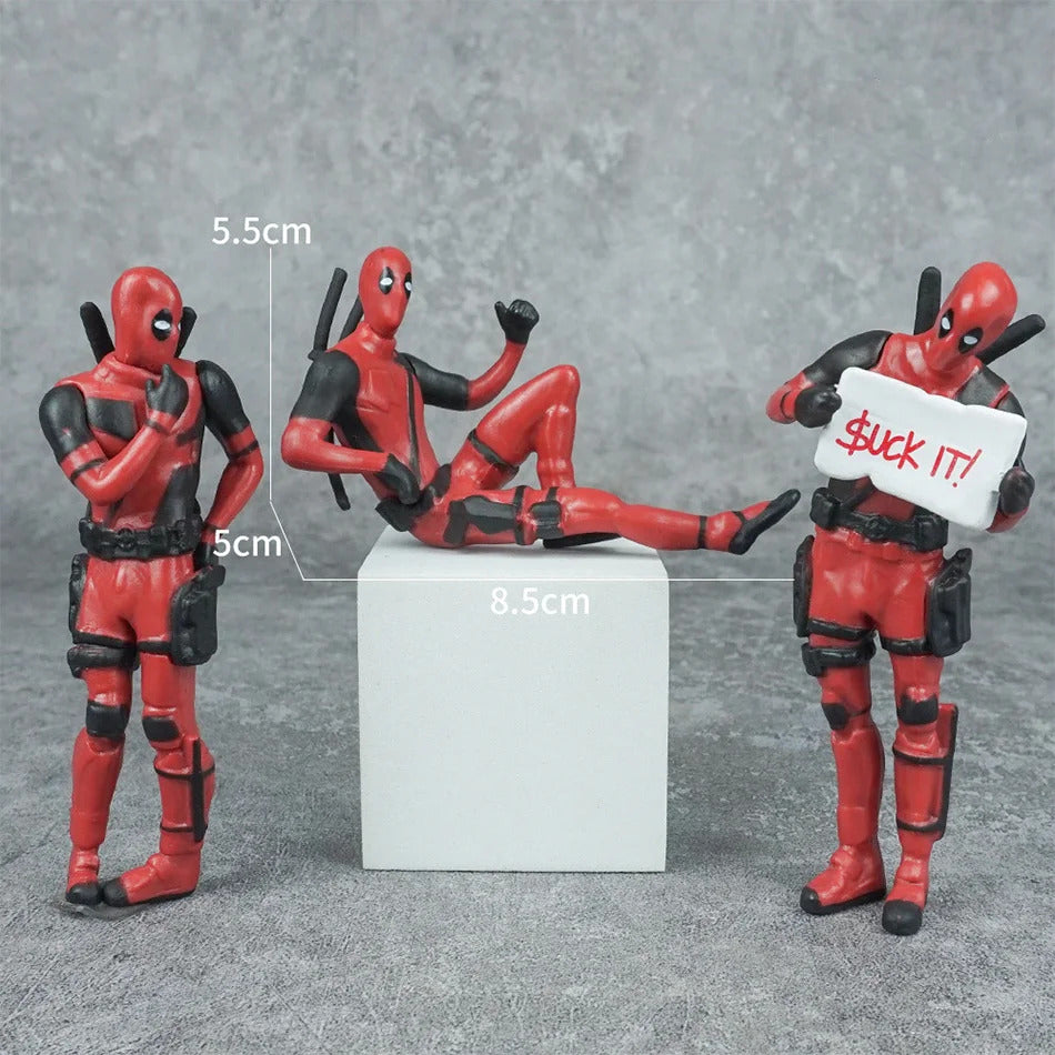 6 Desk Decoration Deadpool Car Home Office Marvel 8cm X-MAN Funny Cute Figure Model Toys