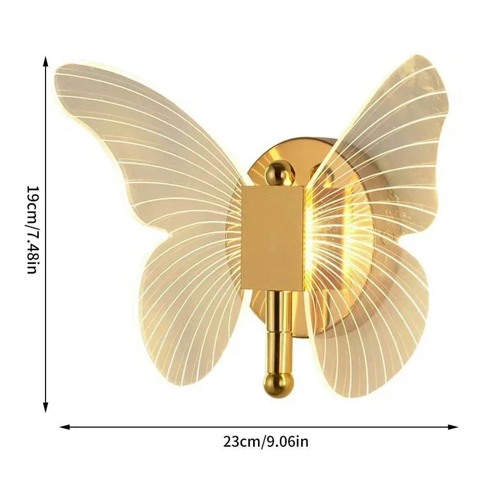 Butterfly Wall Lamp Corridor Lamp Modern Simple Creative Nordic Living Room Bedside Bedroom Lamp LED Indoor Lighting Decoration