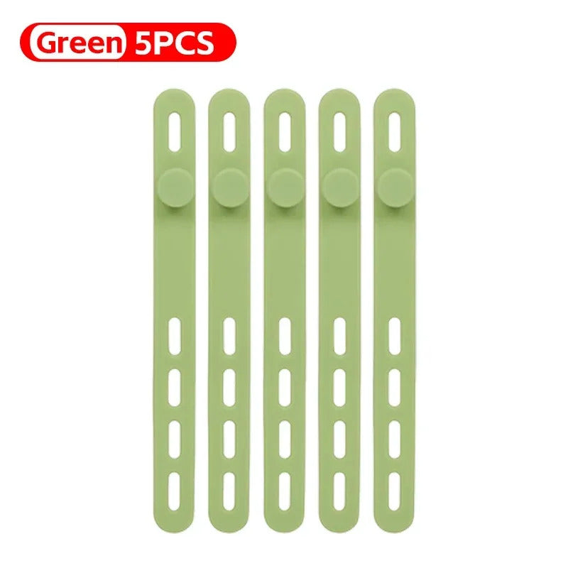 Silicone Cable Winder Charge Line Management Adjustable Straps Lock Cable Tie Straps for Home Office Reusable Data Wire Managers