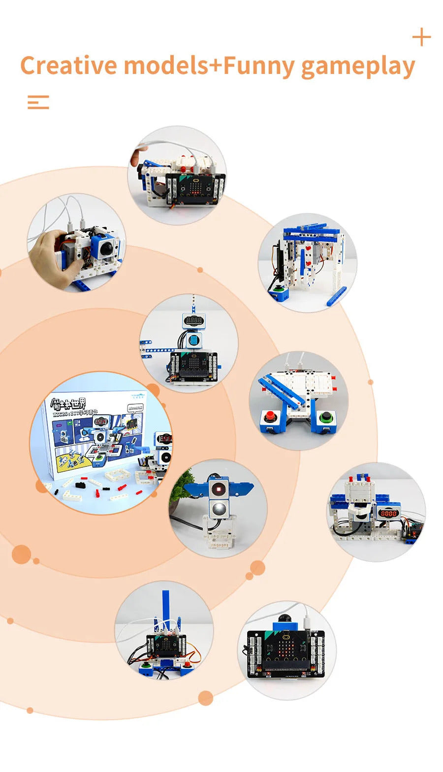 Yahboom 21 in 1 Microbit V2 Robotics Kit DIY Electronic Sensor Kit Programmable Toy for Kids Support MakeCode Python Programming