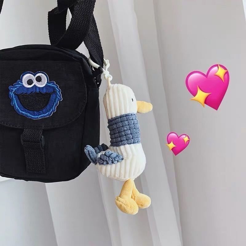 Cute Cheer Duck Pendant Creative Ugly Cute Struggling Duck Keychain Clothes Backpack Decoration Plush Toy Small Pendant