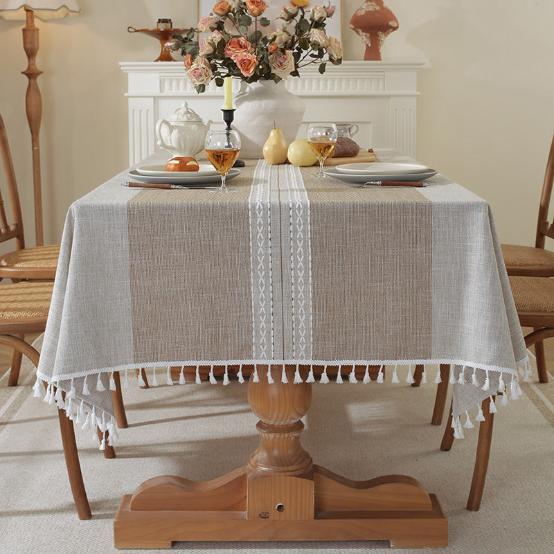 Cross-border INS Waterproof Tablecloth Home Use Imitation Cotton Linen Dining Tablecloth Modern Simple Tablecloth Table Mat Cover Towel Wholesale in Stock