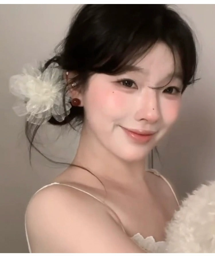 Vacation Organza Flower Hair Clip Travel Outing Hair Accessories Atmosphere Clip Duckbill Clip Hairpin Side Clip Hair Ornament